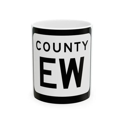 WIS County EW (Wisconsin) (Road Sign) White Coffee Mug 11oz - Go Mug Yourself