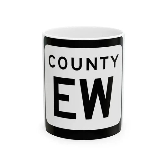 WIS County EW (Wisconsin) (Road Sign) White Coffee Mug 11oz - Go Mug Yourself