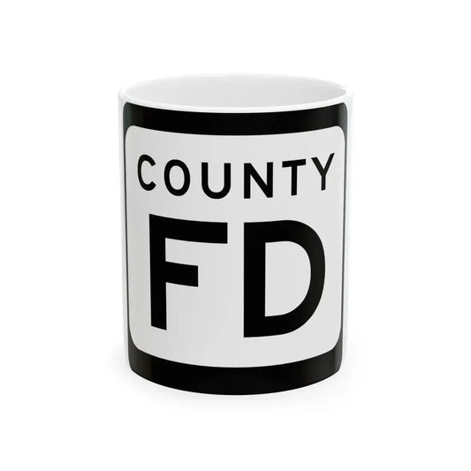 WIS County FD (Wisconsin) (Road Sign) White Coffee Mug 11oz - Go Mug Yourself