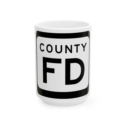 WIS County FD (Wisconsin) (Road Sign) White Coffee Mug 15oz - Go Mug Yourself