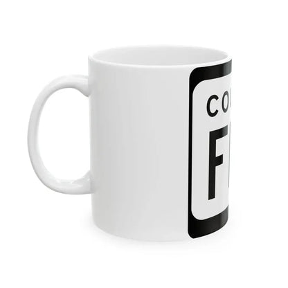 WIS County FFF (Wisconsin) (Road Sign) White Coffee Mug - Go Mug Yourself