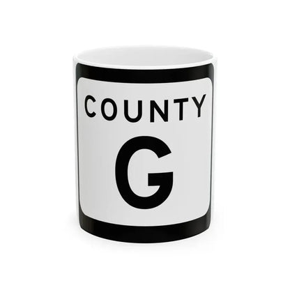 WIS County G (Wisconsin) (Road Sign) White Coffee Mug 11oz - Go Mug Yourself