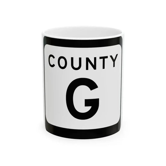 WIS County G (Wisconsin) (Road Sign) White Coffee Mug 11oz - Go Mug Yourself