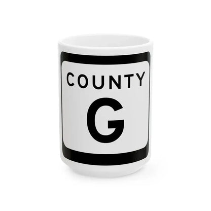WIS County G (Wisconsin) (Road Sign) White Coffee Mug 15oz - Go Mug Yourself