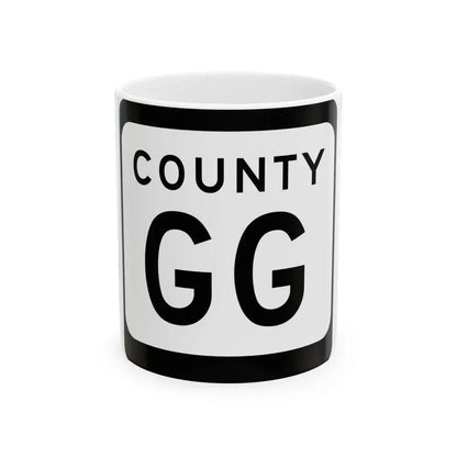 WIS County GG (Wisconsin) (Road Sign) White Coffee Mug 11oz - Go Mug Yourself