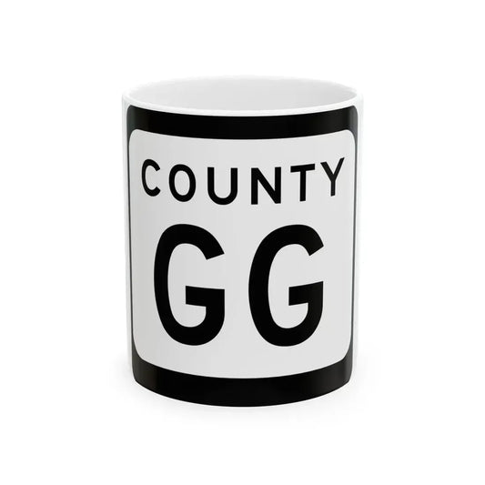 WIS County GG (Wisconsin) (Road Sign) White Coffee Mug 11oz - Go Mug Yourself