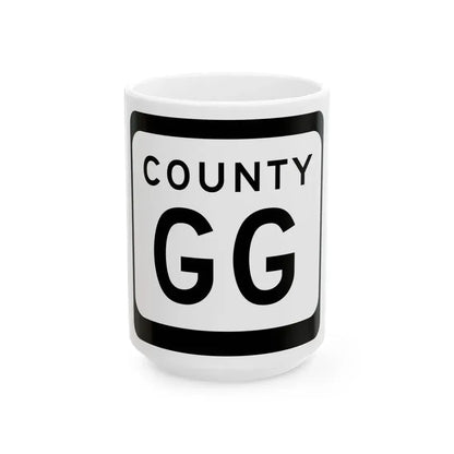 WIS County GG (Wisconsin) (Road Sign) White Coffee Mug 15oz - Go Mug Yourself