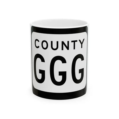 WIS County GGG (Wisconsin) (Road Sign) White Coffee Mug 11oz - Go Mug Yourself