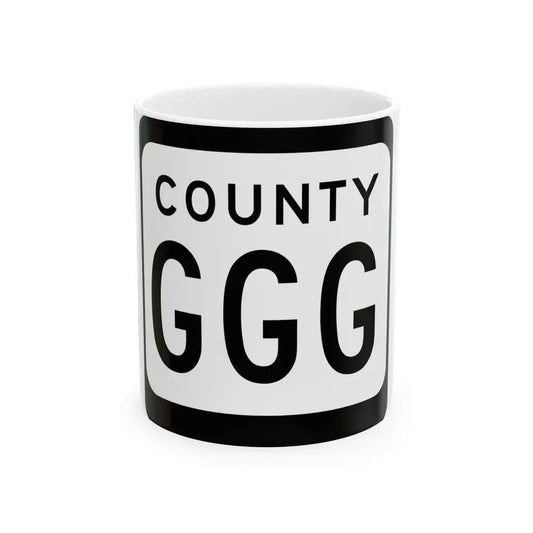 WIS County GGG (Wisconsin) (Road Sign) White Coffee Mug 11oz - Go Mug Yourself