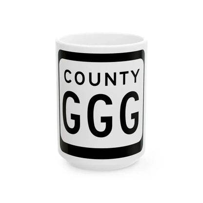 WIS County GGG (Wisconsin) (Road Sign) White Coffee Mug 15oz - Go Mug Yourself