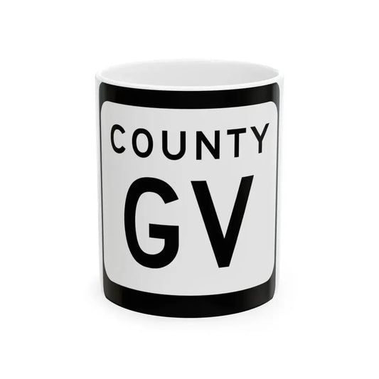 WIS County GV (Wisconsin) (Road Sign) White Coffee Mug 11oz - Go Mug Yourself