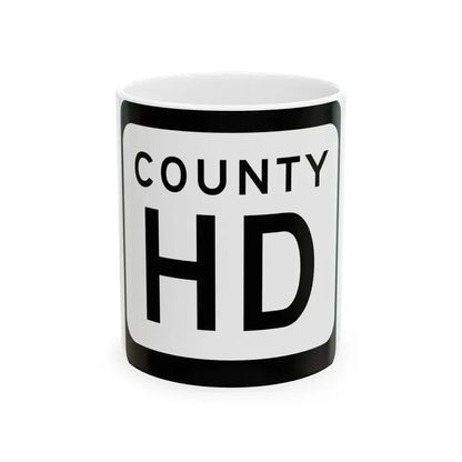 WIS County HD (Wisconsin) (Road Sign) White Coffee Mug 11oz - Go Mug Yourself