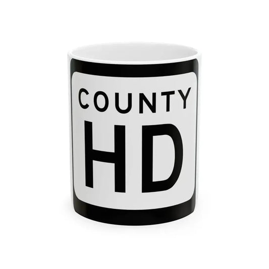 WIS County HD (Wisconsin) (Road Sign) White Coffee Mug 11oz - Go Mug Yourself