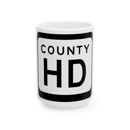 WIS County HD (Wisconsin) (Road Sign) White Coffee Mug 15oz - Go Mug Yourself