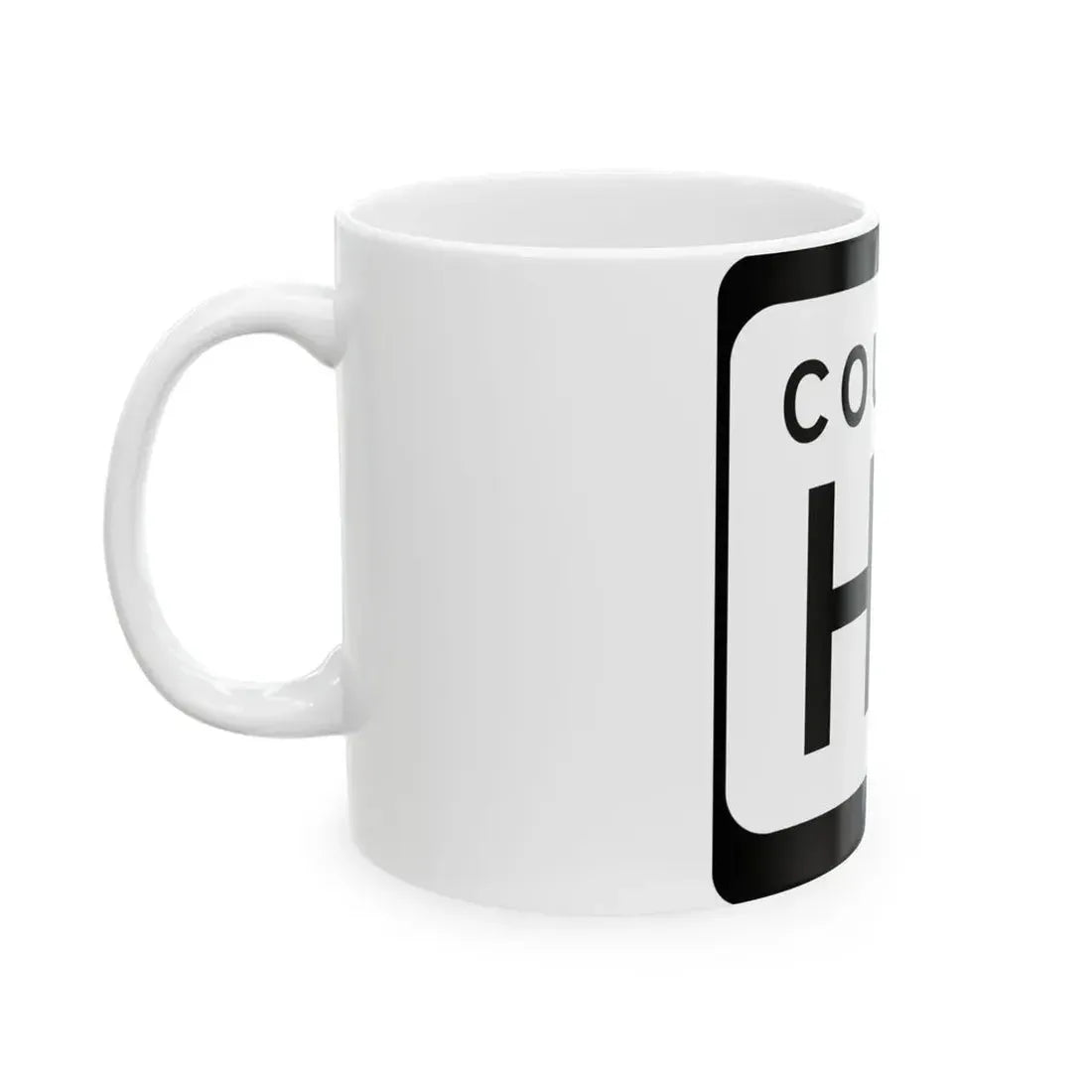 WIS County HD (Wisconsin) (Road Sign) White Coffee Mug - Go Mug Yourself