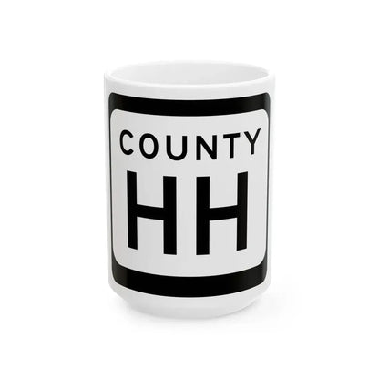 WIS County HH (Wisconsin) (Road Sign) White Coffee Mug 15oz - Go Mug Yourself