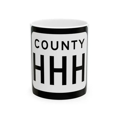 WIS County HHH (Wisconsin) (Road Sign) White Coffee Mug 11oz - Go Mug Yourself