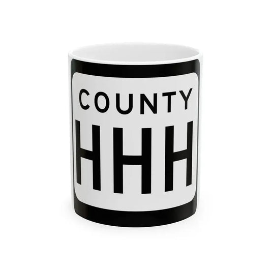 WIS County HHH (Wisconsin) (Road Sign) White Coffee Mug 11oz - Go Mug Yourself