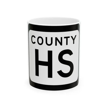 WIS County HS (Wisconsin) (Road Sign) White Coffee Mug 11oz - Go Mug Yourself