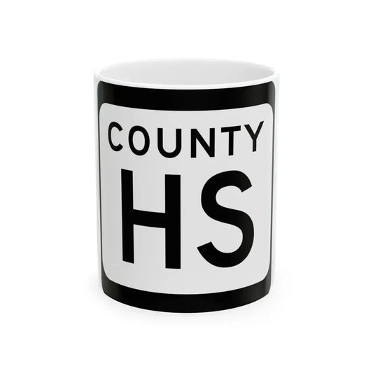 WIS County HS (Wisconsin) (Road Sign) White Coffee Mug 11oz - Go Mug Yourself