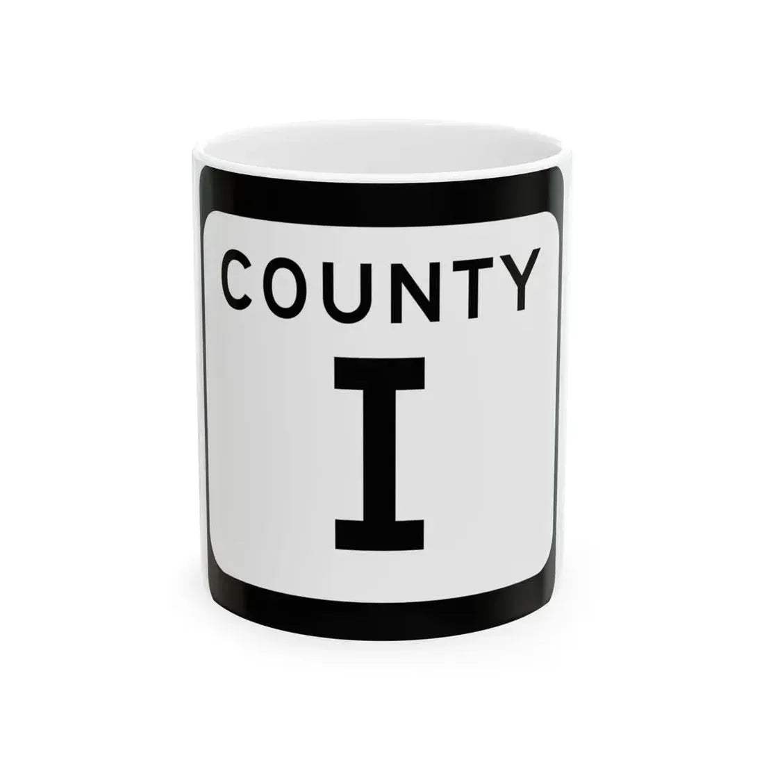 WIS County I (Wisconsin) (Road Sign) White Coffee Mug 11oz - Go Mug Yourself