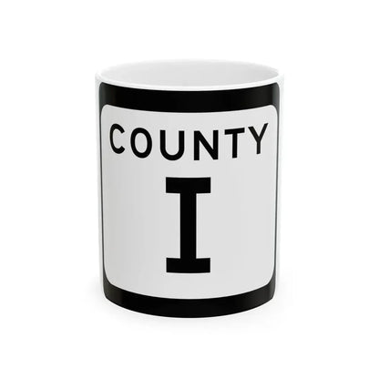 WIS County I (Wisconsin) (Road Sign) White Coffee Mug 11oz - Go Mug Yourself