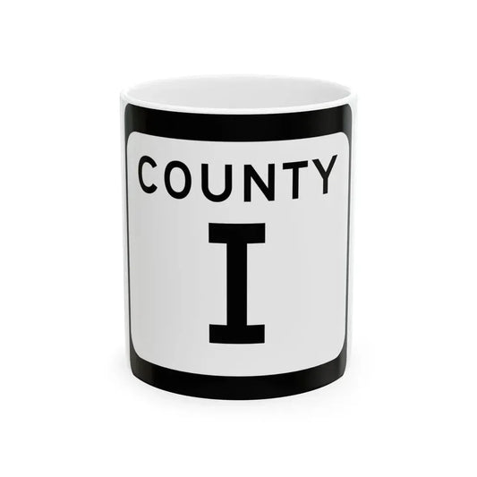 WIS County I (Wisconsin) (Road Sign) White Coffee Mug 11oz - Go Mug Yourself