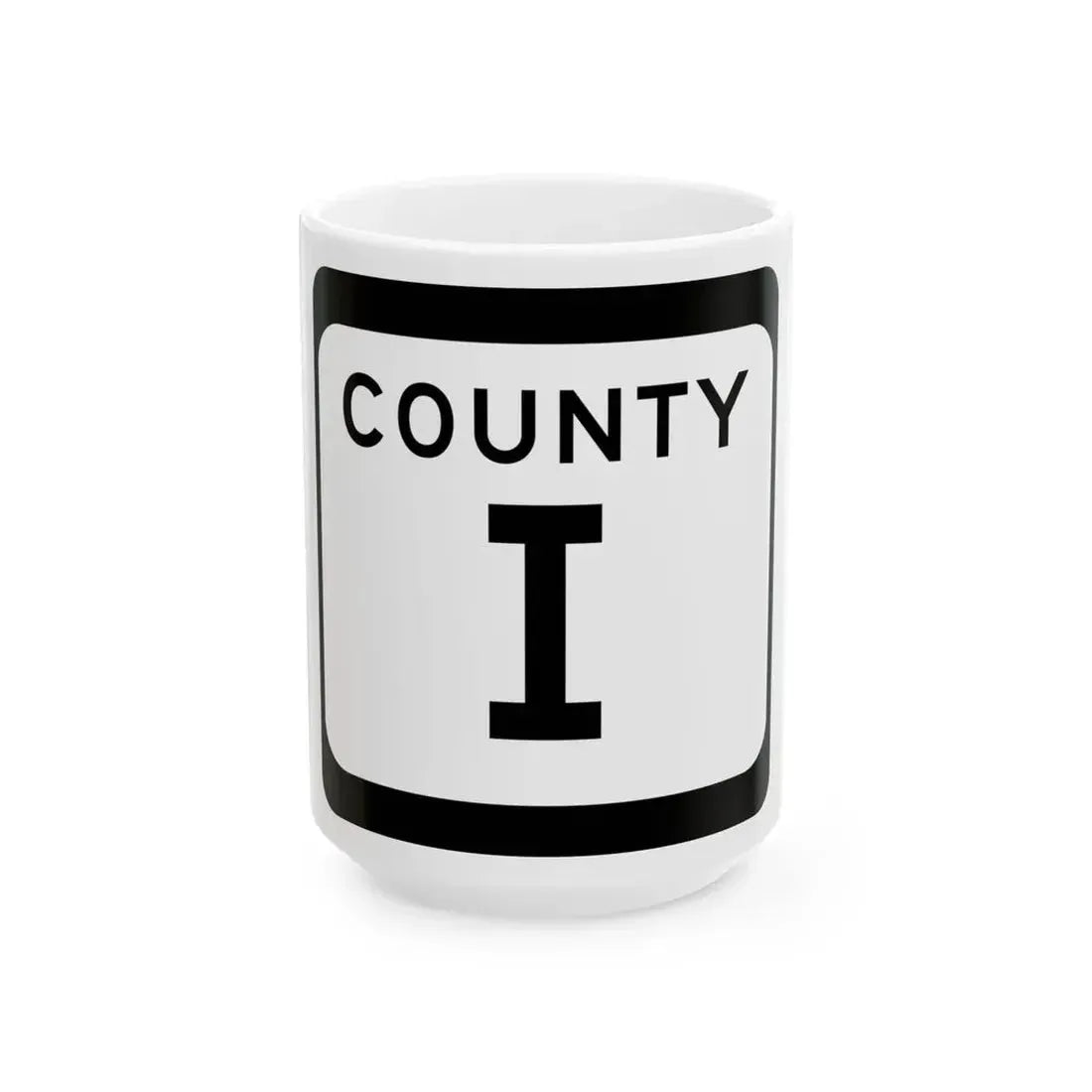 WIS County I (Wisconsin) (Road Sign) White Coffee Mug 15oz - Go Mug Yourself