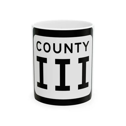 WIS County III (Wisconsin) (Road Sign) White Coffee Mug 11oz - Go Mug Yourself