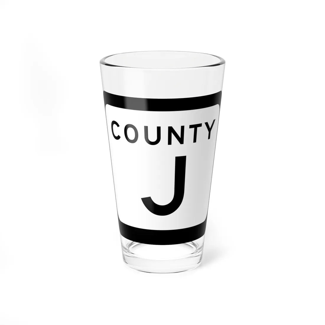 WIS County J (Wisconsin) (Road Sign) Pint Glss 16oz 16oz - Go Mug Yourself