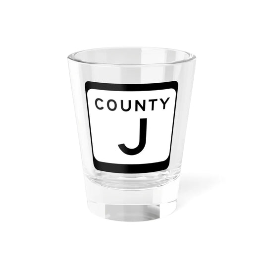 WIS County J (Wisconsin) (Road Sign) Shot Glass 1.5oz 1.5oz - Go Mug Yourself