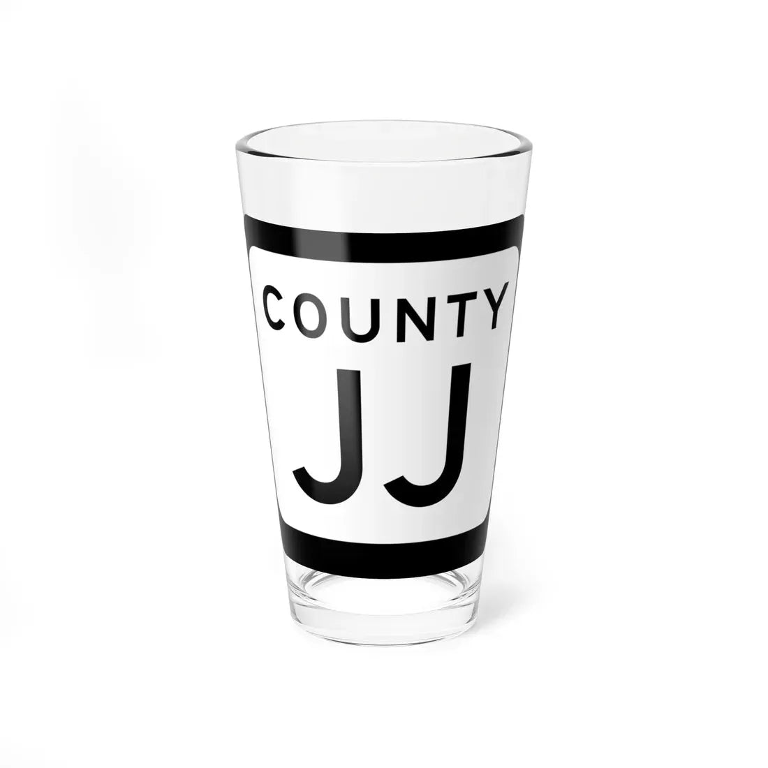 WIS County JJ (Wisconsin) (Road Sign) Pint Glass 16oz 16oz - Go Mug Yourself