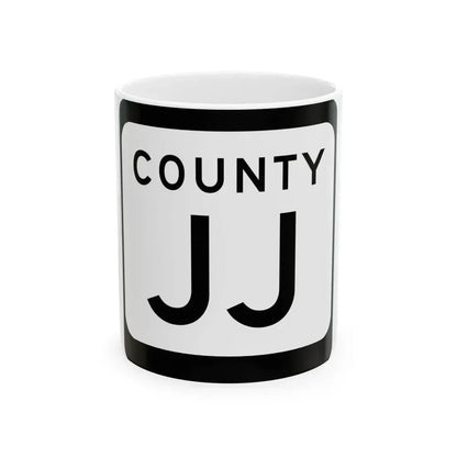 WIS County JJ (Wisconsin) (Road Sign) White Coffee Mug 11oz - Go Mug Yourself