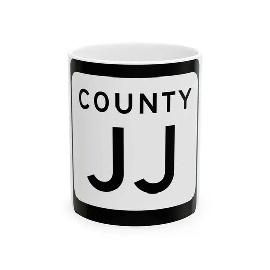 WIS County JJ (Wisconsin) (Road Sign) White Coffee Mug 11oz - Go Mug Yourself