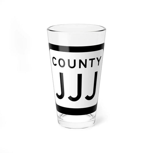 WIS County JJJ (Wisconsin) (Road Sign) Pint Glass 16oz 16oz - Go Mug Yourself