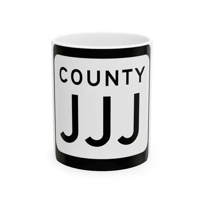 WIS County JJJ (Wisconsin) (Road Sign) White Coffee Mug 11oz - Go Mug Yourself