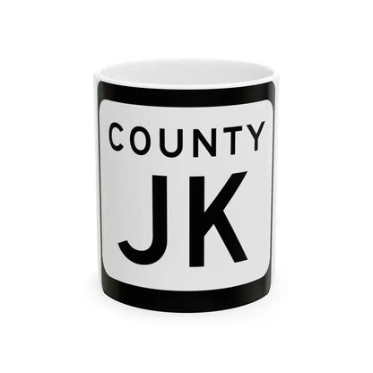 WIS County JK (Wisconsin) (Road Sign) White Coffee Mug 11oz - Go Mug Yourself