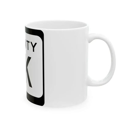 WIS County JK (Wisconsin) (Road Sign) White Coffee Mug - Go Mug Yourself