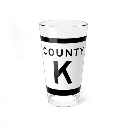 WIS County K (Wisconsin) (Road Sign) Pint Glass 16oz 16oz - Go Mug Yourself