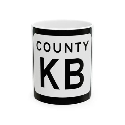 WIS County KB (Wisconsin) (Road Sign) White Coffee Mug 11oz - Go Mug Yourself