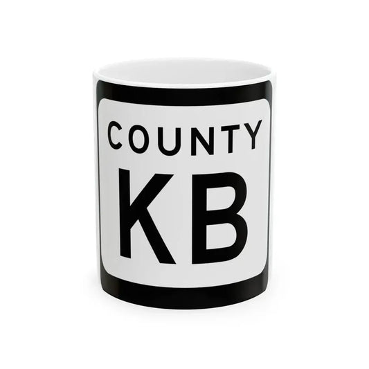 WIS County KB (Wisconsin) (Road Sign) White Coffee Mug 11oz - Go Mug Yourself
