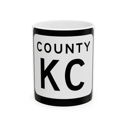 WIS County KC (Wisconsin) (Road Sign) White Coffee Mug 11oz - Go Mug Yourself
