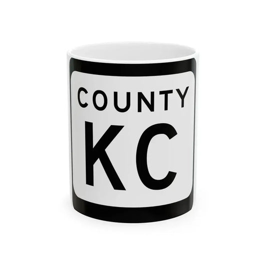 WIS County KC (Wisconsin) (Road Sign) White Coffee Mug 11oz - Go Mug Yourself