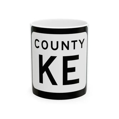 WIS County KE (Wisconsin) (Road Sign) White Coffee Mug 11oz - Go Mug Yourself