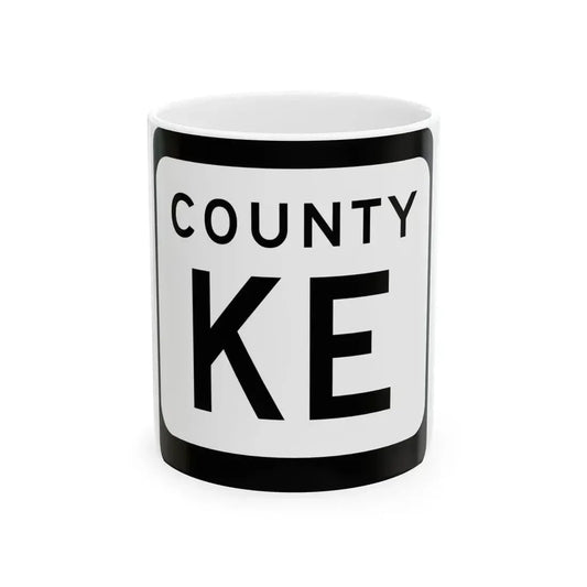 WIS County KE (Wisconsin) (Road Sign) White Coffee Mug 11oz - Go Mug Yourself