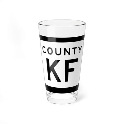 WIS County KF (Wisconsin) (Road Sign) Pint Glss 16oz 16oz - Go Mug Yourself