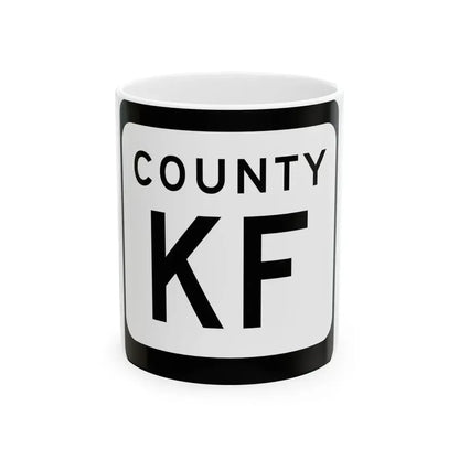 WIS County KF (Wisconsin) (Road Sign) White Coffee Mug 11oz - Go Mug Yourself