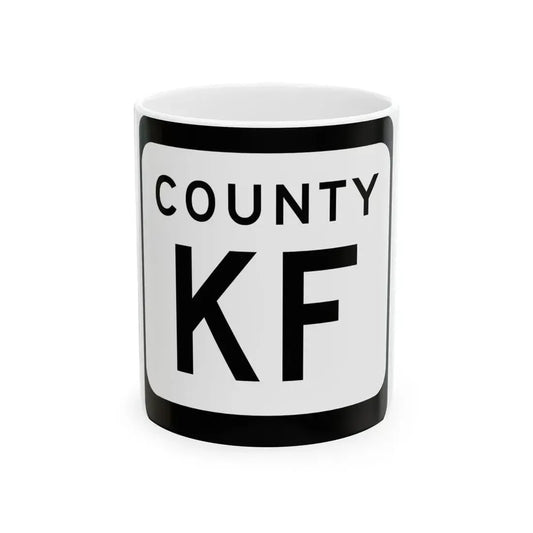 WIS County KF (Wisconsin) (Road Sign) White Coffee Mug 11oz - Go Mug Yourself