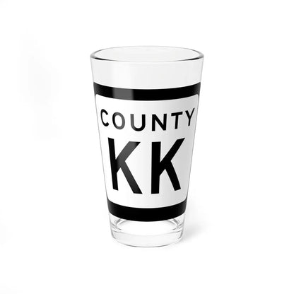 WIS County KK (Wisconsin) (Road Sign) Pint Glass 16oz 16oz - Go Mug Yourself