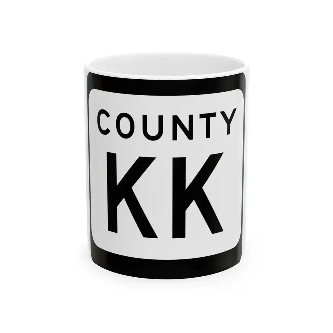 WIS County KK (Wisconsin) (Road Sign) White Coffee Mug 11oz - Go Mug Yourself